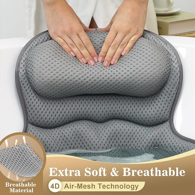 Bath Pillow Luxury Bathtub Pillow, Extra Soft & Comfortable Bath Pillow - Image 5