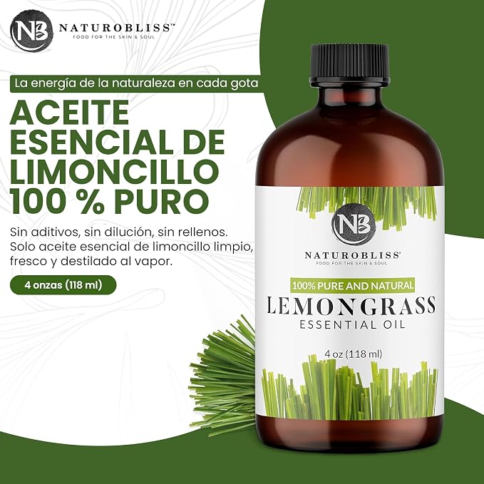 NaturoBliss 100% Pure Lemongrass Essential Oil Therapeutic Grade Premium Quality - Image 3