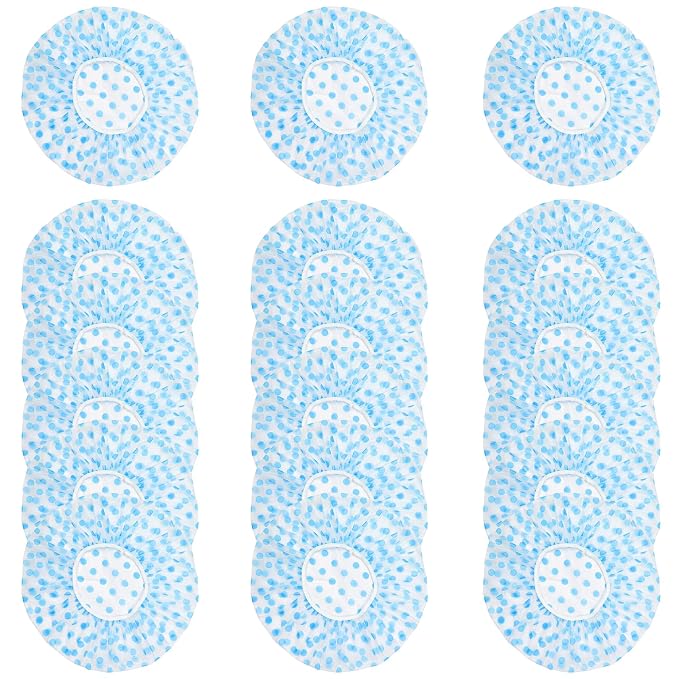 18 Pack Shower Caps for Women, Waterproof Reusable & Disposable Adjustable Bath by Unknown