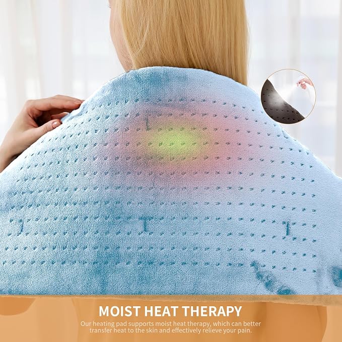 SAROO Heating Pad for Back Pain Relief, Massaging Weighted Heating Pads for Neck - Image 5