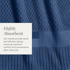 NY Loft 100% Cotton 4 Pack Bath Towel Set| Navy Bath Towels | Super Soft & - Image 6