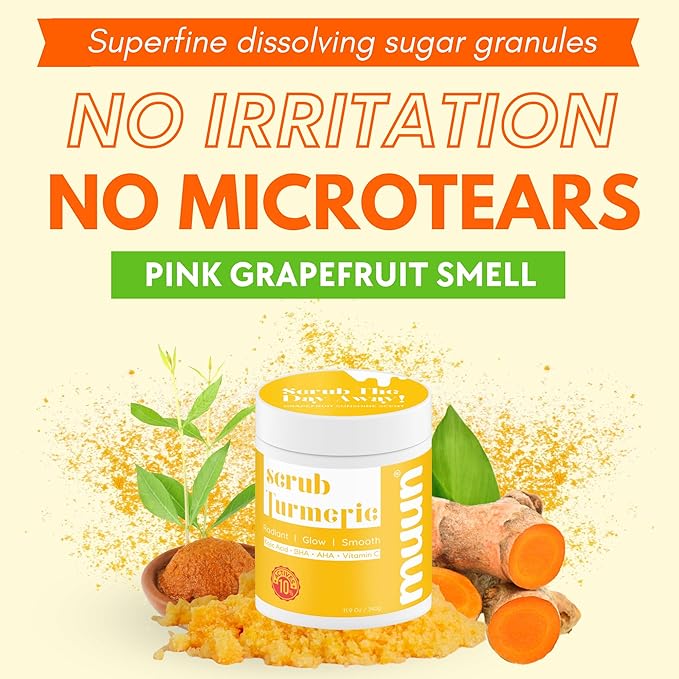 Muun Turmeric Scrub with Kojic Acid AHA/BHA Face &Body - Image 5