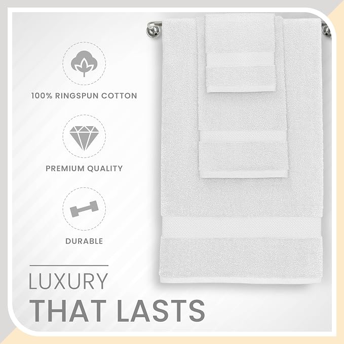 Martex 6-Piece Luxury 100% Cotton Towel Set | Quick Dry | Super Absorbent | - Image 4