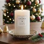 Aroma Naturals Holiday Essential Oil Vanilla & Peppermint Scented Pillar Candle - Image 11