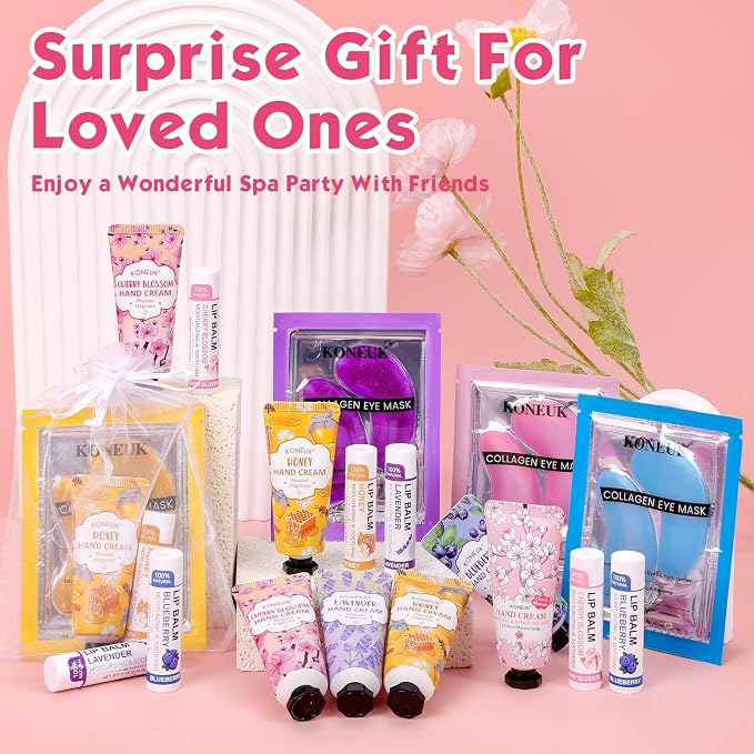 84 Pcs Bulk Gifts for Women, Under Eye Patches, Hand Creams Bulk & Lip Balms - Image 6