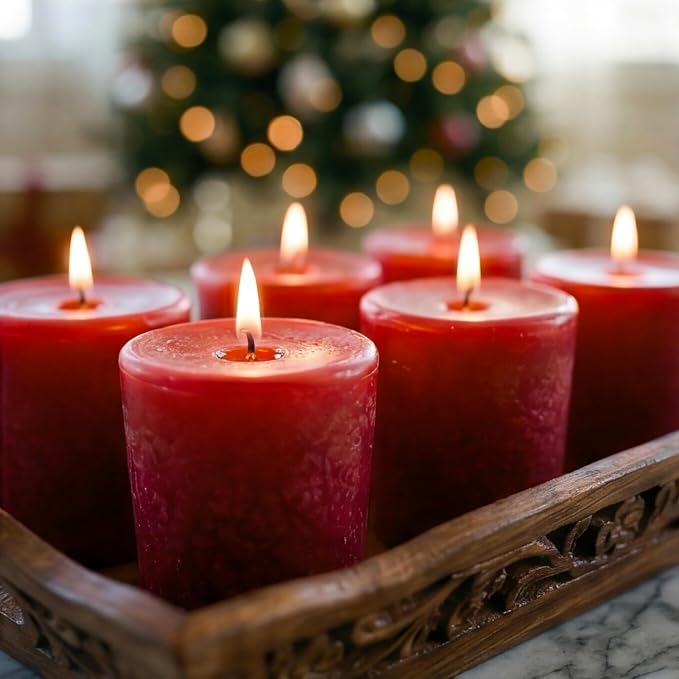 Aroma Naturals Votive Candles Essential Oil, Peace Ruby Holiday - Image 5