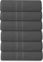 Basic Medium Bath Towels 24x48 Inches – Pack of 6 – Grey Color – Soft and - Image 2