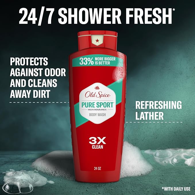 Old Spice Refreshing Body Wash for Men, High Endurance, 3X Defense, 24/7 Shower - Image 2
