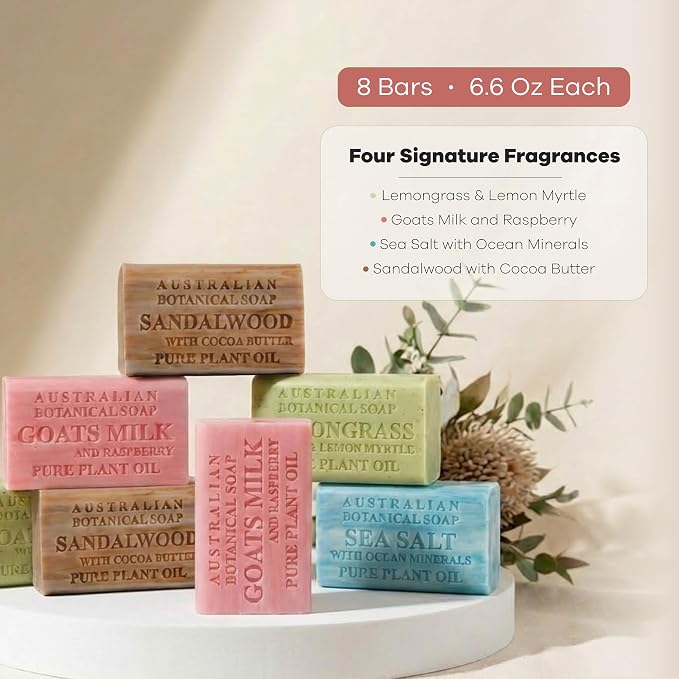 Australian Botanical Soap 8-Pack Variety Bar Soap Set, 6.6 oz Each – 2 Each: - Image 3