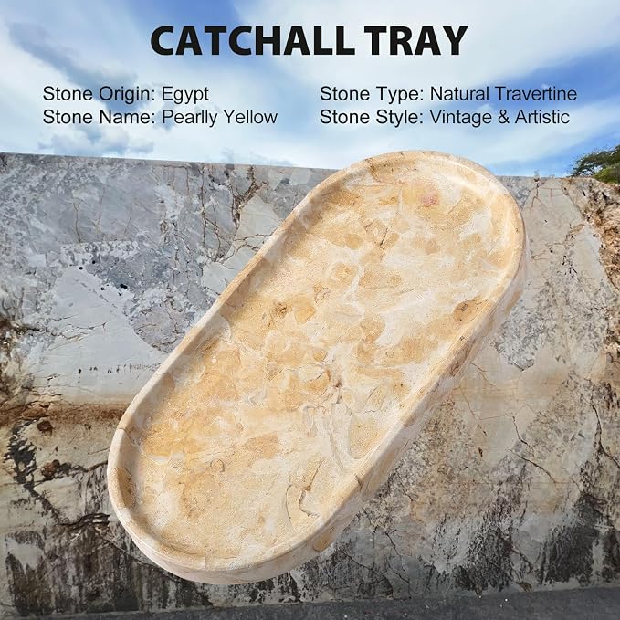 Koville Egypt Natural Marble Tray, Catchall Tray - Image 6