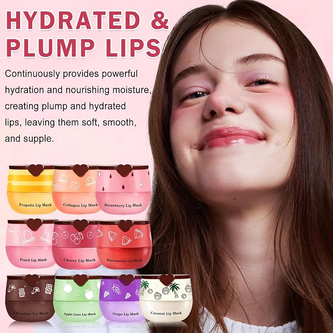 10PCS Honey Pot Lip Balm, Moisturizing Bee Lip Balm, Fruity Lip Sleeping Mask - Image 7