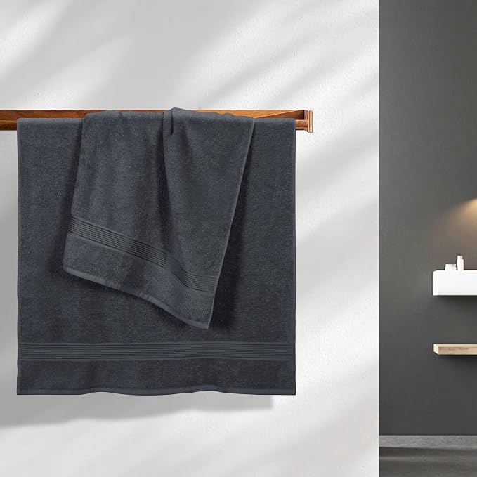 Belizzi Home Cotton 2 Pack Oversized Bath Towel Set 28x55 inches, Large Bath - Image 2