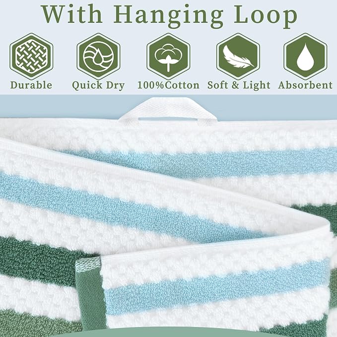 Green and White Towels - Image 3
