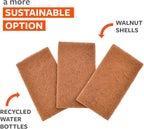 Full Circle Neat Nut, Walnut Scour Pads – Pack of 8 – Powerful, Non-Scratch - Image 2
