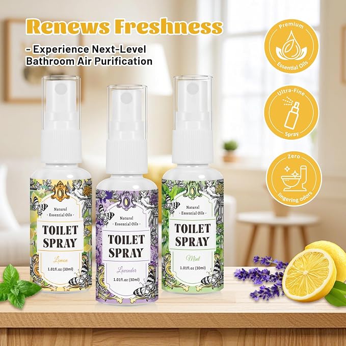 STRN Toilet Spray, Mint & Lavender Natural Scent, Portable Instant Odor - Image 3