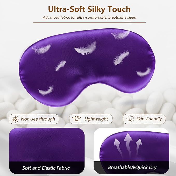 Sleep Mask Silk Eye Mask for Men Sleeping Mask, Adjustable Elastic Strap for - Image 4