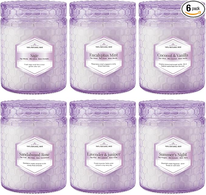 Candles for Home Scented, 6 Pack Aromatherapy Candles Gifts Sets for Women by JXDLSQCandlesGiftsSets