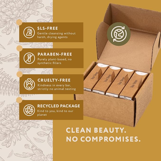 Mary Case Goat Milk & Tea Tree Bar Soap Set of 4 | Natural Soap - Image 6