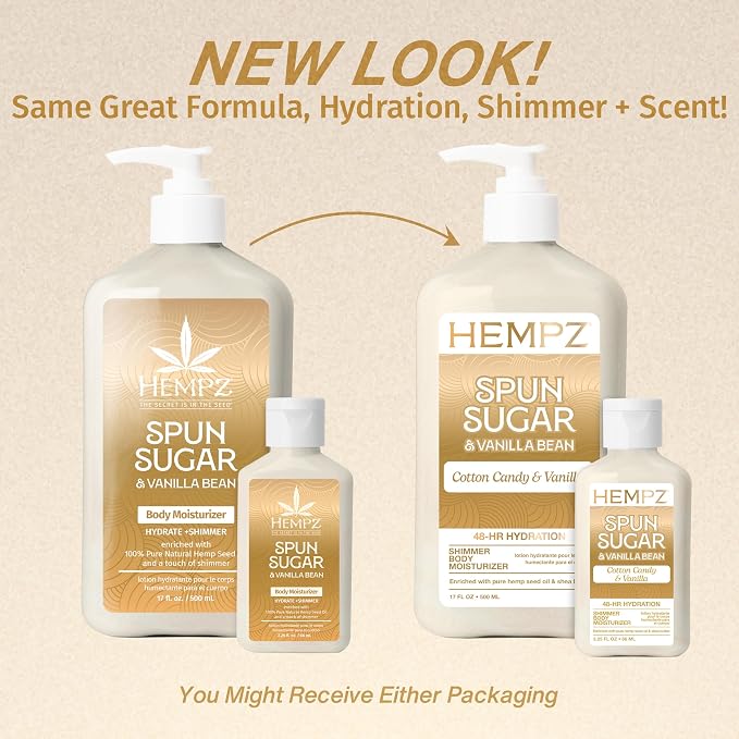 Hempz Cotton Candy Scented Body Lotion – Spun Sugar & Vanilla Bean, Hydrating - Image 3