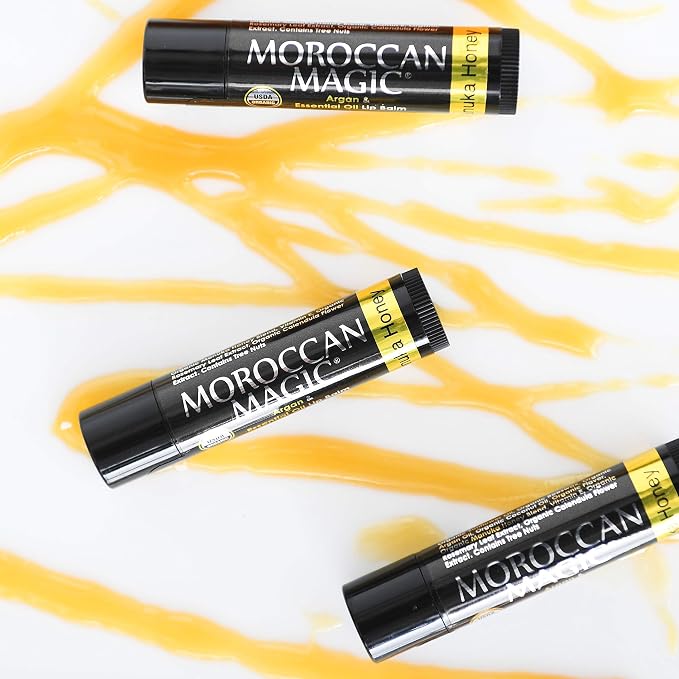 Moroccan Magic Organic Manuka Honey Lip Balm 3 Pack | Ultra-Hydrating Argan & - Image 8