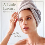 myHomeBody Hair Towel Wrap, Luxury Quick Drying Turban, Ultra Soft Absorbent - Image 2