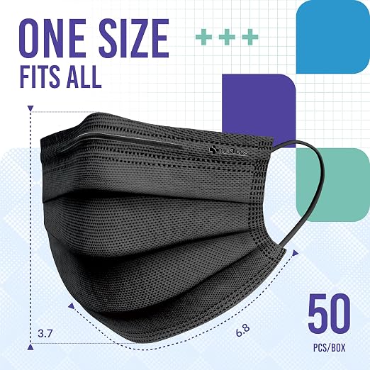Medtecs Face Mask Disposable – 2, 3-Ply Breathable, Soft Fit – Adult Size – - Image 5