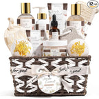 Mothers Day Birthday Gifts for Women, Vanilla Coconut Relaxing Spa Gift Baskets by MAYICIVO