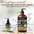 Organic Castor Oil in Glass Bottle – 16 Oz Cold Pressed & Hexane-Free – USDA - Image 6