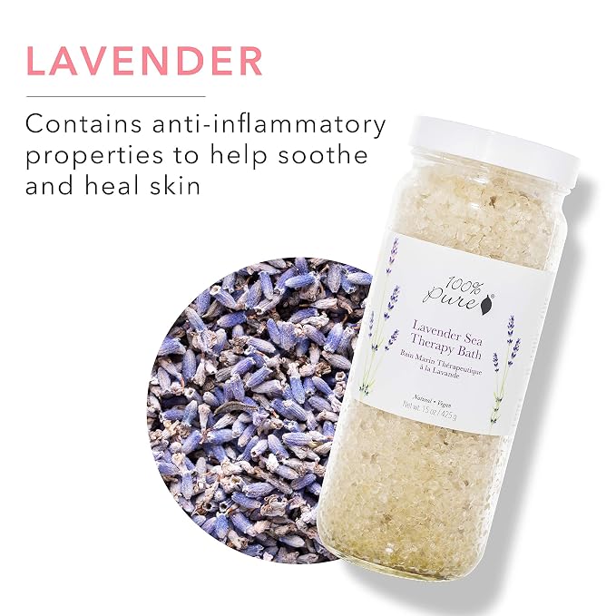 100% PURE Lavender Sea Therapy Bath Soak, Bath Salts - Image 4