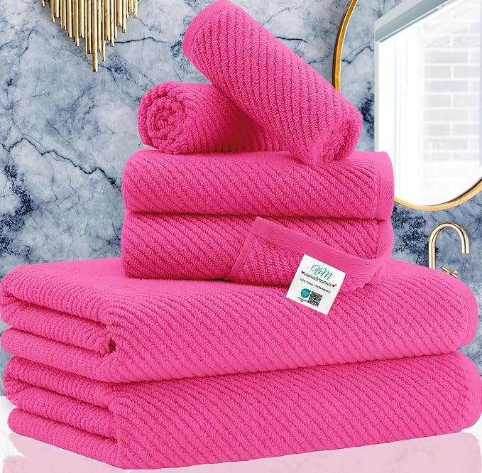 Hot Pink Towels by VOOVAMOVAS