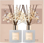 Cocorrína Reed Diffuser Set, 6.7 fl.oz Clean Linen 2 Packs Scented Diffuser by COCORR%C3%8DNA