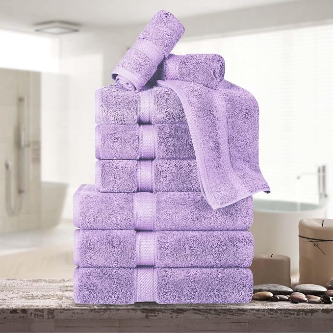 Superior Egyptian Cotton Pile 9 Piece Towel Set, Includes 3 Bath, 3 Hand by SUPERIOR