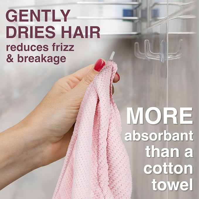 EXPRESSIONS Microfiber Hair Towel in Pink - Image 3