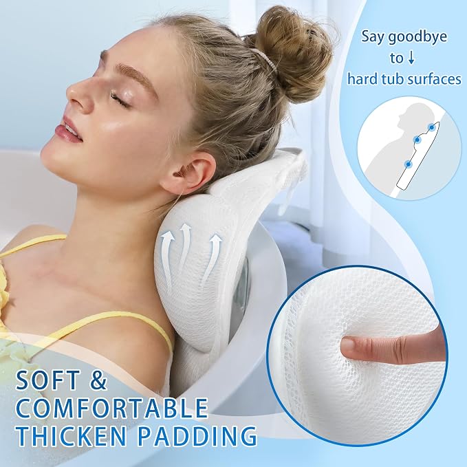 Poemland Bath Pillow for Tub, Luxury Bath Pillow Soft 4d Mesh, Bathtub Pillow - Image 2