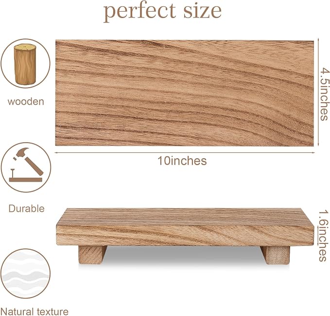 zoocatia Small Wood Tray Pedestal Stand Farmhouse Bathroom Decor Decorative - Image 5