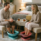 2 Pack Collapsible Foot Bath Plastic Foot Soaking Tub Portable Feet Bucket - Image 5