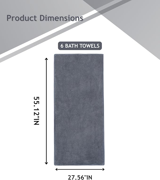 sakano 6-Piece Microfiber Bath Towel Set - Image 2