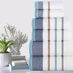CASA COPENHAGEN White Bay 6Pcs 100% Egyptian Cotton Large Designer Towels Gift - Image 3