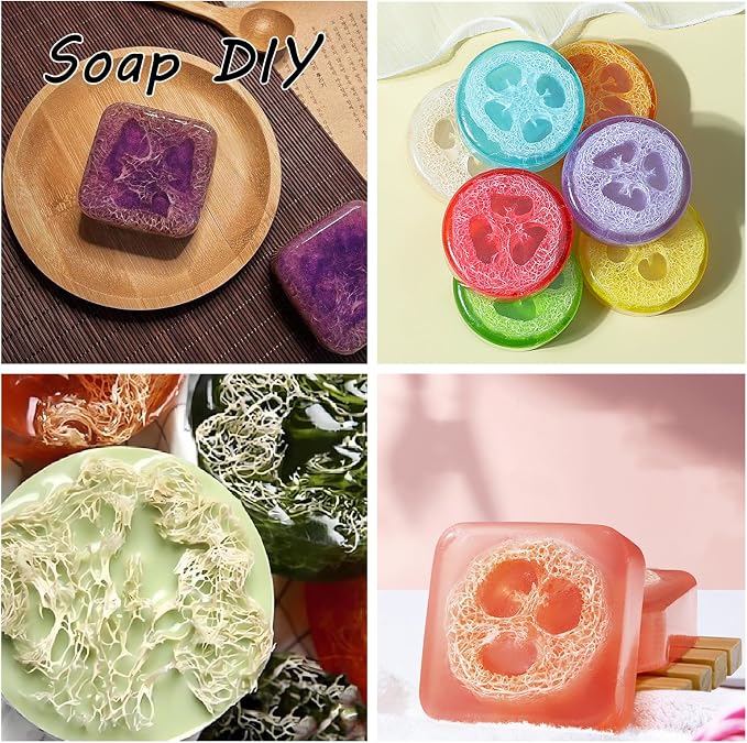 Natural Loofah Slices Cuts for Soap Making-20 Pack Organic Luffa Loofa Sponges - Image 5