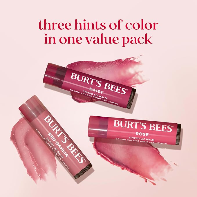 Burt’s Bees Tinted Lip Balm, Mothers Day Gifts, Value Pack Includes 3 Lip - Image 8