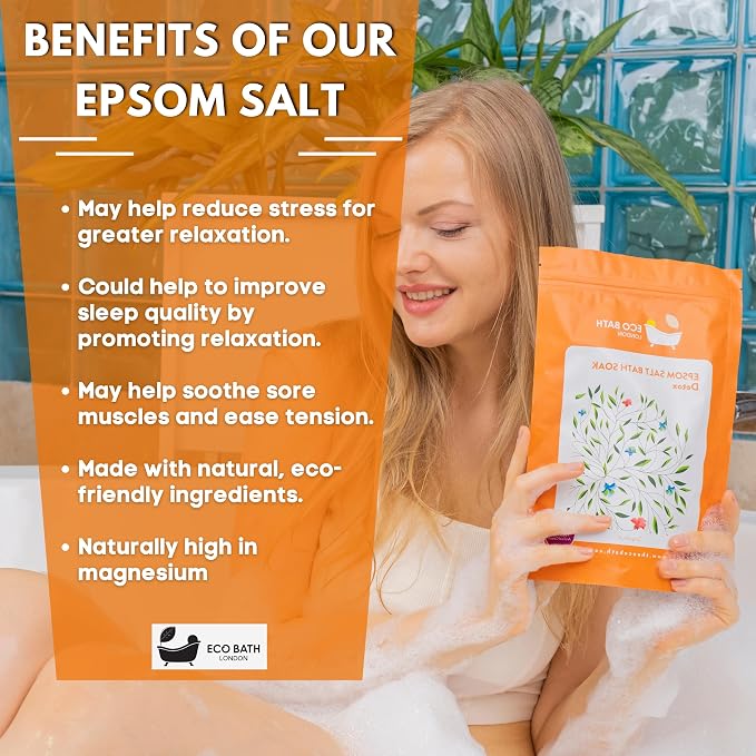 Eco Bath London Balance and Calming Epsom Salt Bath Soak – Pouch 2.2 LB | Made - Image 7