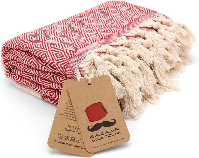 Bazaar Anatolia Turkish Beach Towel – 100% Cotton, Quick Dry, Sand Free Towel - Image 9