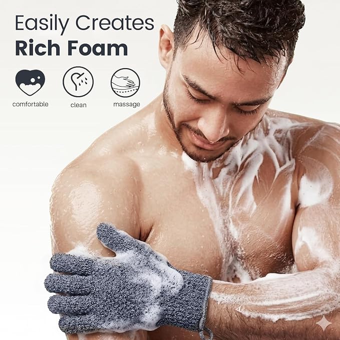 Yiclick Heavy Exfoliating Gloves 4Pcs, Exfoliating Mitts, Body Scrubber - Image 4