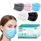 LEMENT Disposable Face Masks 125 Pcs, 3 Ply Face Mask Elastic Earloops by Lement