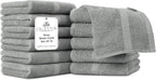 100% Cotton Wash Cloth for face & Body Set of 12, Sustainable, Highly Absorbent by VillaCelestia