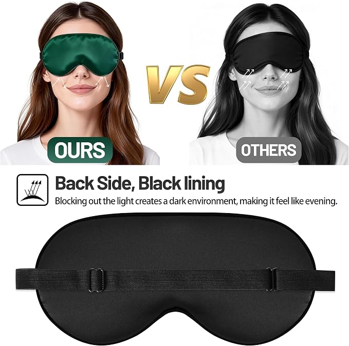 Silk Sleep Mask for Sleeping, Lightweight & Comfortable Blindfold for Women & - Image 4