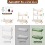 Akinbas 2 Tier Bathroom Organizer Countertop Makeup Perfume Tray Skincare - Image 2