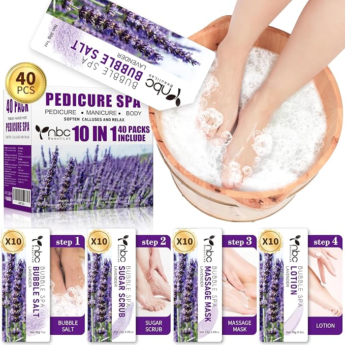 40 PCS Foot Soak, Pedicure Kit Foot Soak Set by nbcBeautiLab