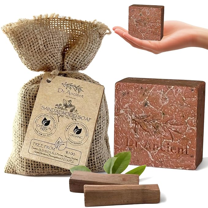 Dr.Ancient Sandalwood Soap Bar, Organic Soap Bars Handcrafted the Traditional by DrAncient