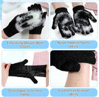 2 Pack Exfoliating Back Scrubber Bath Gloves Set Washcloth Back Scrubber Set - Image 7